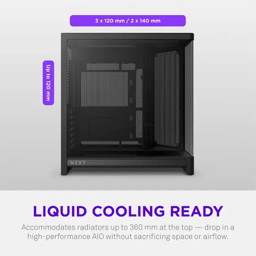 NZXT H6 RGB+ CC-H62FB-P1 Dual-Chamber Gaming Mid-Tower PC Kasası görseli 3