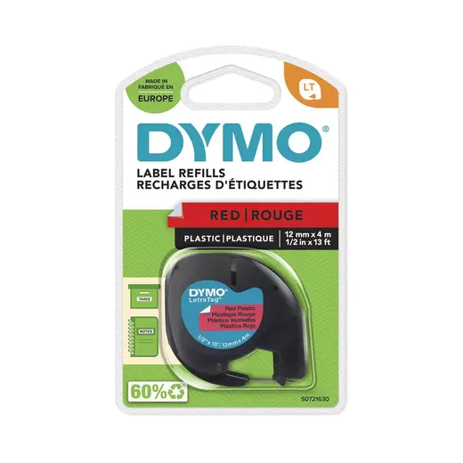 DYMO S0721630 LetraTag Plastik Şerit ( 12 mm X 4 mt ) , Kırmızı (59424) 91203 alternatif görünüm