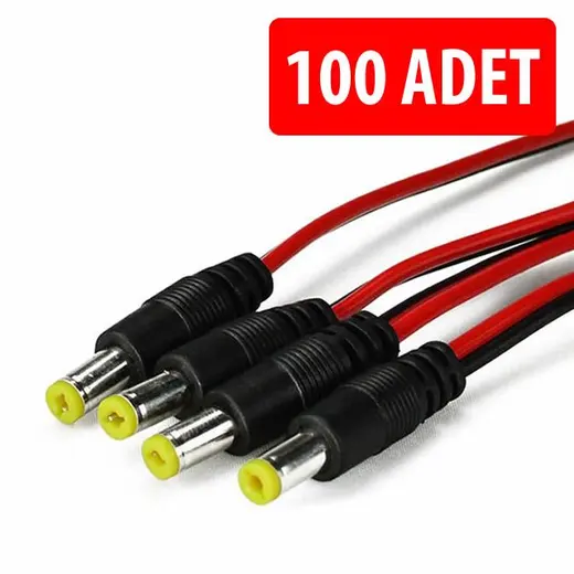 DC 12V KALİTELİ ERKEK BESLEME JAKI 100 LÜ PAKET görseli 5