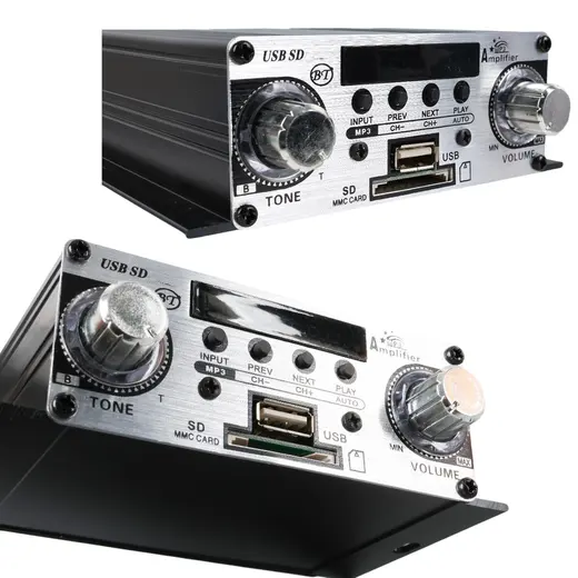 MAGİCVOİCE YW-191L 12 VOLT 100 WATT MOTOSİKLET BLUETOOTH AMFİ USB/SD 2 KANAL PAZARCI - ANFİ (125X95X40MM) görseli 3