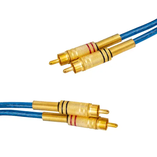 POWERMASTER 2 RCA + 2 RCA 4.5 METRE MAVİ OTO ANFİ ARA KABLO alternatif görünüm