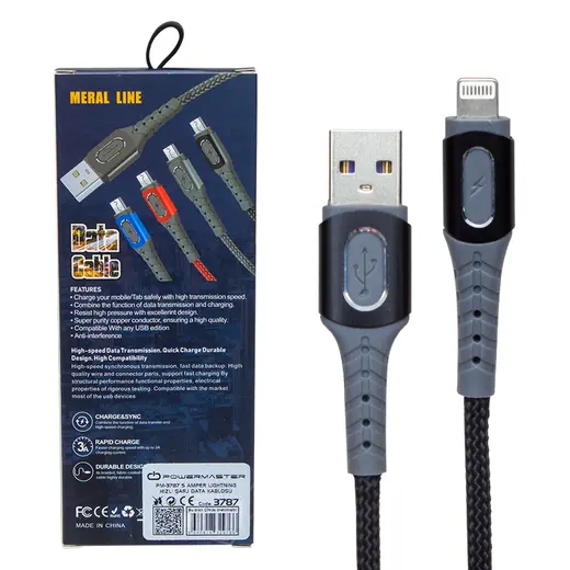 POWERMASTER PM-3787 5 AMPER LIGHTNING HIZLI ŞARJ DATA KABLOSU görseli 3