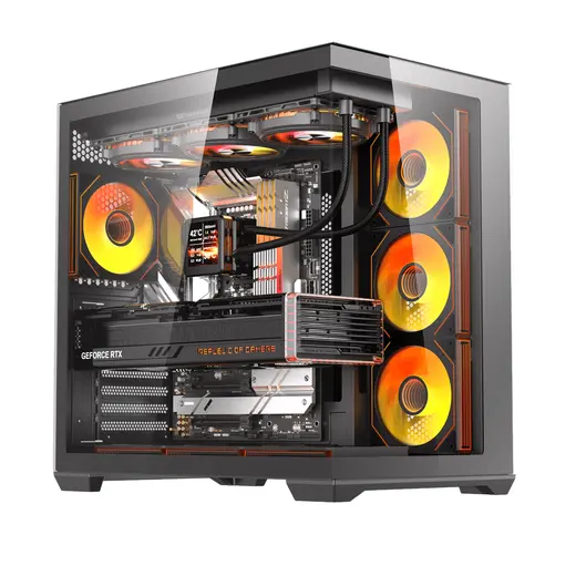 DarkFlash C280 Siyah 850W 80+ Bronze 7 Fanlı Gen 5 ARGB Mid Tower Kasa görseli 1