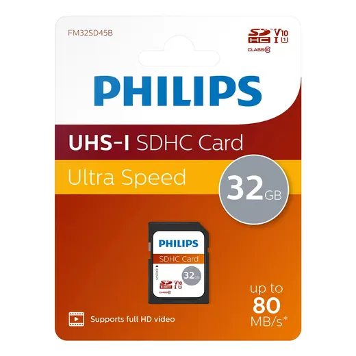PHILIPS SDHC 32GB FM32SD45B/00 Class10 Hafıza Kartı görseli 1