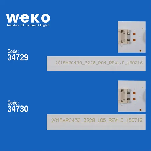 WKSET-5043 34729X5 34730X5 SAMSUNG_2015ARC430 10 ADET LED BAR alternatif görünüm