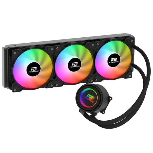 POWERBOOST 360MM CIRCLE 360B PB-LCS-CR360B Rainbow Fanlı AM5-1851p Sıvı Soğutmalı İşlemci Fanı görseli 2