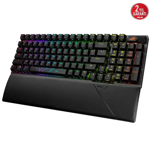 ASUS ROG Strix Scope II 96 Wireless NX Snow White - 96% RGB Mekanik Gaming Klavye - Tri-Mode 2.4GHz/BT/USB görseli 6