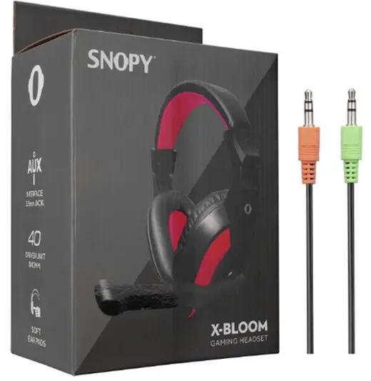 Snopy SN-633 X-BLOOM Siyah-kırmızı Kulak Üstü Gaming Oyuncu Mikrofonlu Kulaklık alternatif görünüm
