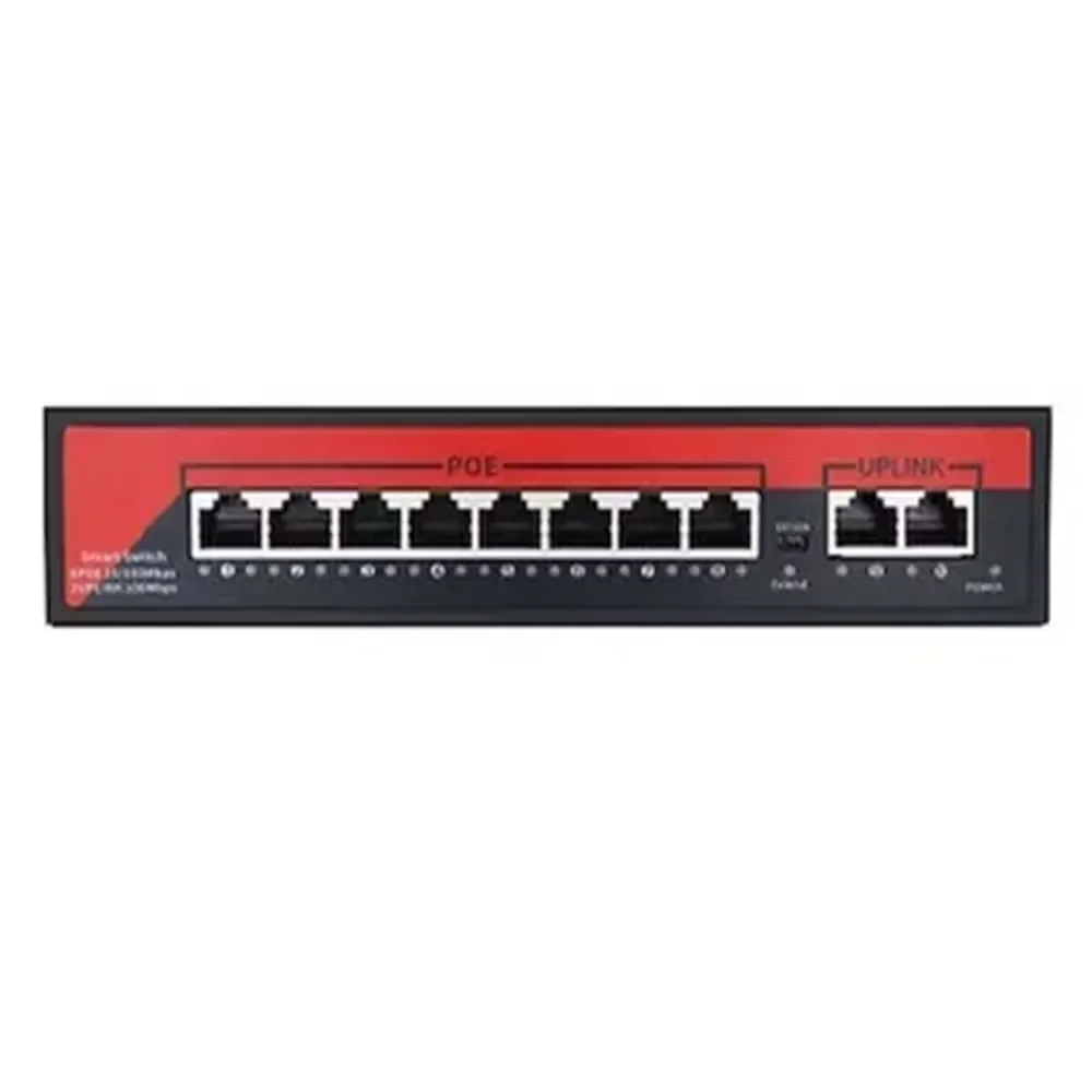 EZCOOL 8port PoE 120w 2-Uplink 10/100 Yönetilemez Switch EZ-08PSE