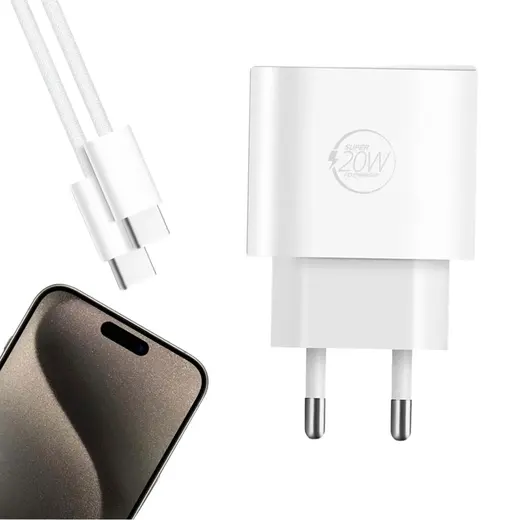 POWERWAY RXS27 20 WATT TYPE-C ŞARJ BAŞLIK ADAPTÖRÜ + KABLO SETİ (APPLE 15 PRO-PROMAX UYUMLU) görseli 4