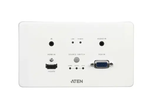 ATEN ATEN-VE2812AEUT HDMI & VGA HDBaseT Transmitter with EU Wall Plate / PoH (4K@100m) (HDBaseT Class A) (PoH PD) görseli 1
