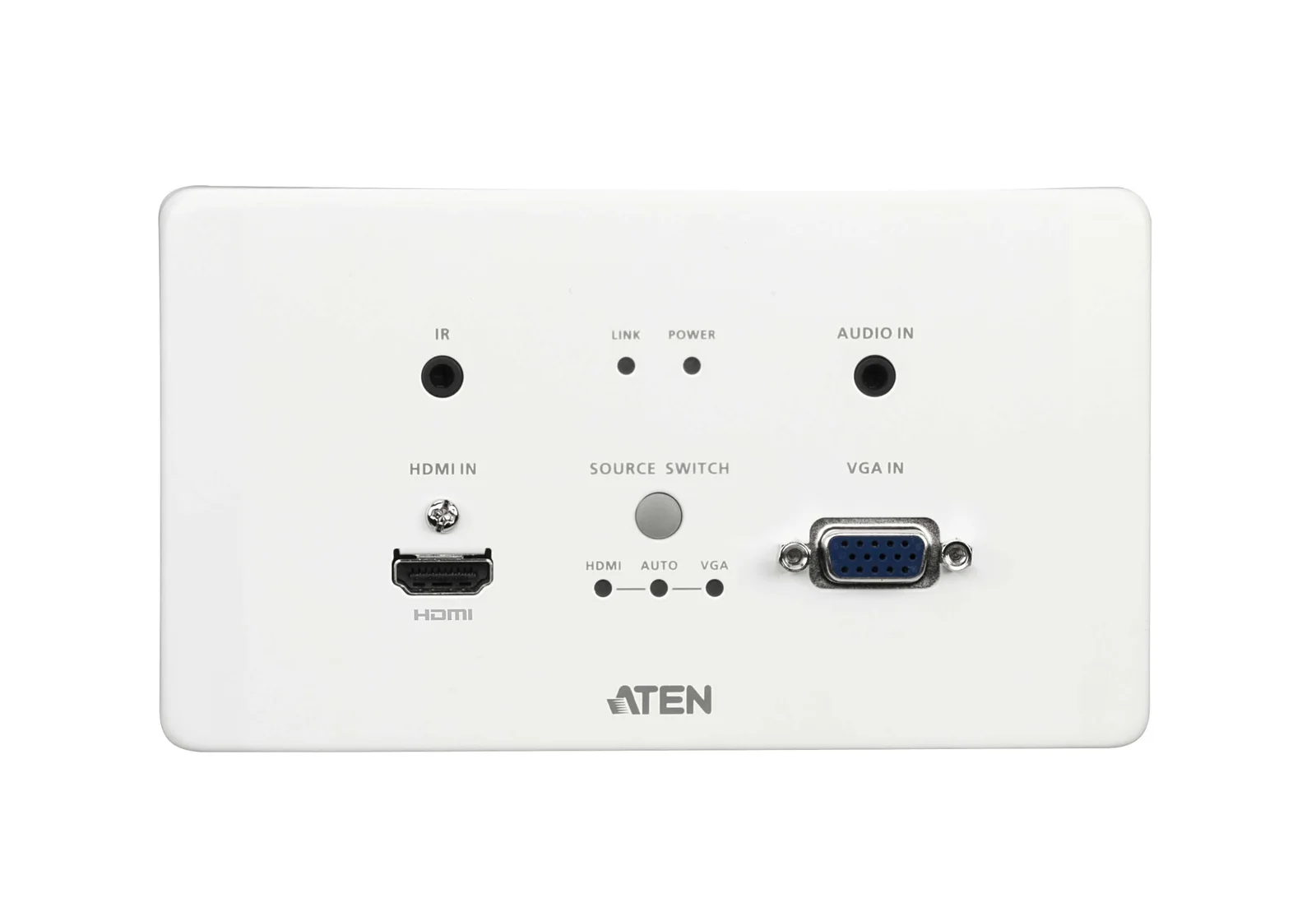 ATEN ATEN-VE2812AEUT HDMI & VGA HDBaseT Transmitter with EU Wall Plate / PoH (4K@100m) (HDBaseT Class A) (PoH PD)