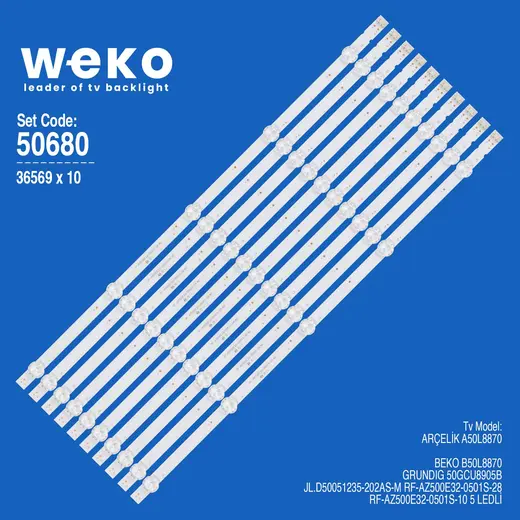 WKSET-5680 36569X10 JL.D50051235-202AS-M RF-AZ500E32-0501S-28 10 ADET LED BAR