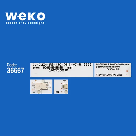 WKSET-5696 36667X6 EVTLBM480P1101-T-1 6 ADET LED BAR alternatif görünüm