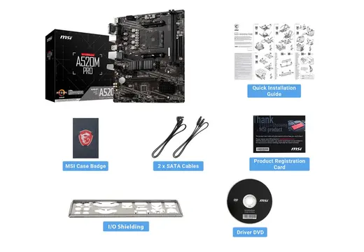 MSI A520M PRO DDR4 HDMI-DP PCIE 4.0 AM4 mATX görseli 2