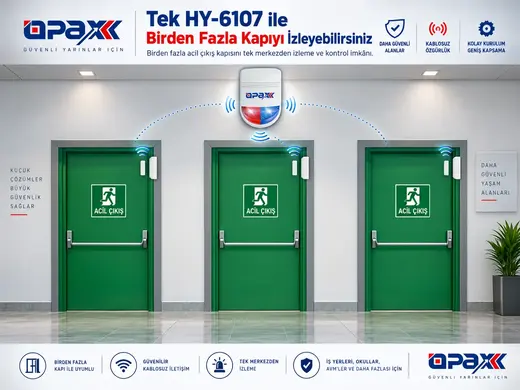 OPAX HY-6107-MC31 Kablolu Acil Çıkış Kapısı Alarm Sistemi Seti görseli 6
