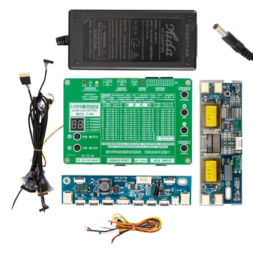 LVDS LCD TESTER T-60S LCD/LED TV PANEL TEST CİHAZI + 14 PARÇA KABLO +2 PARÇA INVERTER + ADAPTÖR