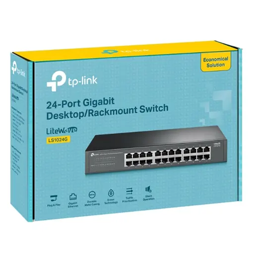TP-LINK LS1024G 24 PORT GIGABIT MASAÜSTÜ RACKMOUNT SWITCH görseli 1