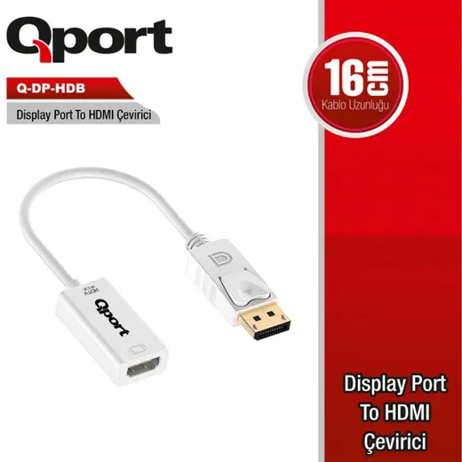 Qport Q-DP-HDB DP To HDMI Çevirici