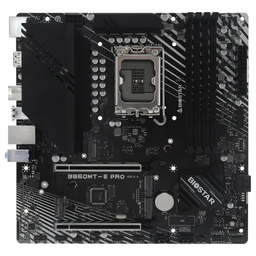 Biostar B860MT-E PRO Intel 1851p DDR5 8000 HDMI 2xDP 3xM2 mATX alternatif görünüm