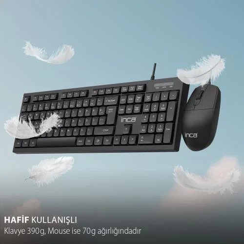 INCA IMK-376T Kablolu USB Q Trk Siyah Klavye - Mouse Set