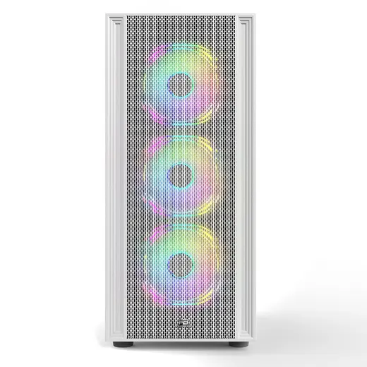 POWERBOOST X-12W 4-ARGB Fanlı Gaming Mid-Tower PC Kasası Beyaz görseli 3