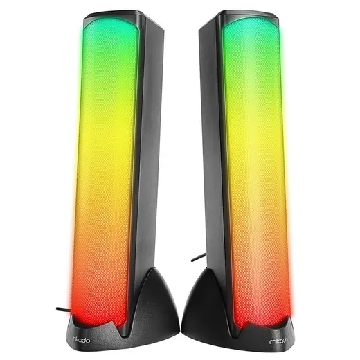 Mikado MD-183 2.0 3W-2 Bluetooth Siyah RGB Aydınlatmalı USB + 3.5mm USB 5V Speaker Hoparlör alternatif görünüm