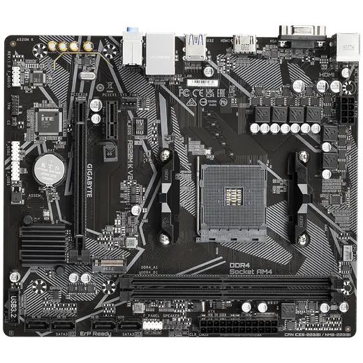 GIGABYTE A520M-K-V2 AM4 DDR4 SES GLAN HDMI/VGA SATA3 USB3.2 mATX görseli 4