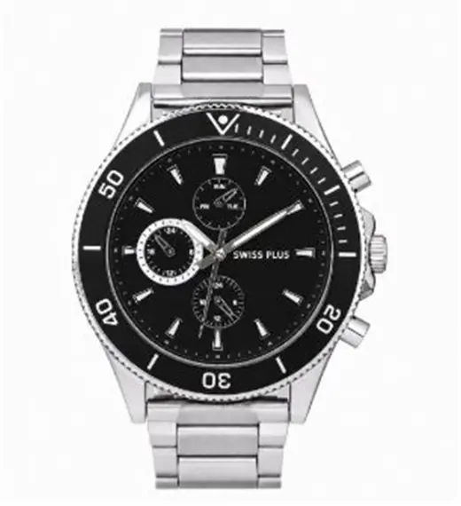 Swiss Plus Man Watch Basic Seri Model-10 ST3516AGS Lüx Black-Silver(Kol Saati)