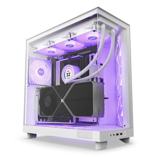 NZXT H6 FLOW RGB CC-H61FW-R1 Gaming Mid-Tower PC Kasası Beyaz görseli 6