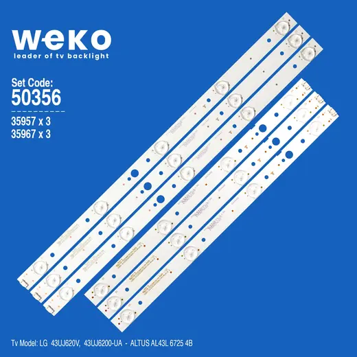 WKSET-5356 35957X3 35967X3 CRH-A4330300105R74CRVE1.0/CRH-A4330300104L74C REV1.0 6 ADET LED BAR