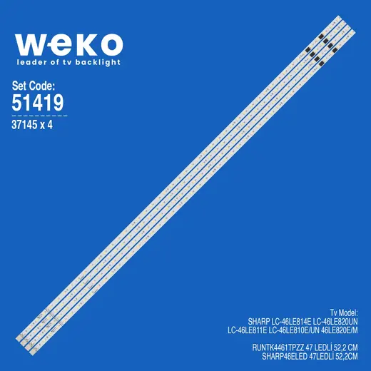 WKSET-6419 37145X4 RUNTK4461TPZZ 4 ADET LED BAR (47LED)