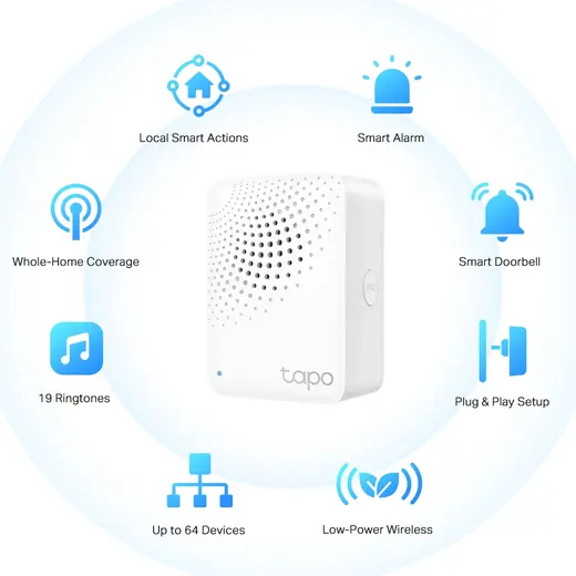 TP-LINK Tapo H100 Zil Özellikli ile Tapo Akıllı Hub görseli 7