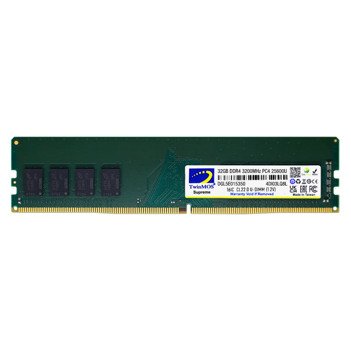 32 GB DDR4 3200MHz TWINMOS CL22 1.2V (MDD432GB3200DWO)