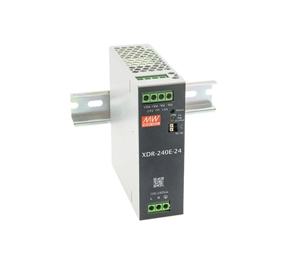 MEANWELL XDR-240E-24 MW 240W DIN RAY TEK ÇIK.(24V, 10A)
