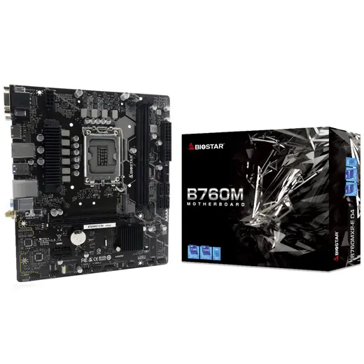 Biostar B760MX2-E Intel 1700p DDR4 4400(OC) HDMI VGA M2 mATX