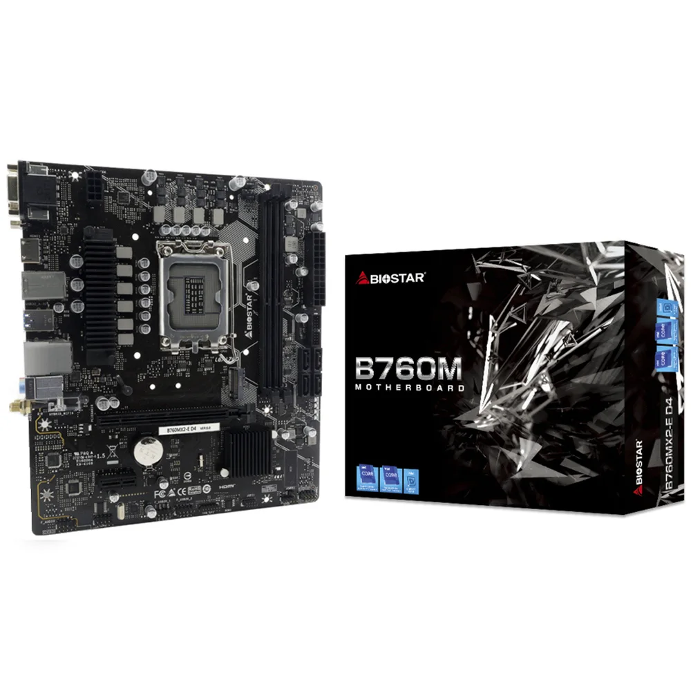 Biostar B760MX2-E Intel 1700p DDR4 4400(OC) HDMI VGA M2 mATX