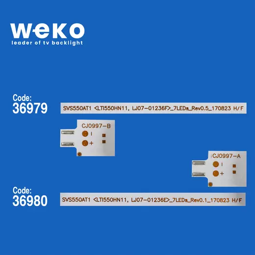 WKSET-6274 36979X7 36980X6 SVS550AF3 (LTI550HN11,LJ07-01236A/B 13 ADET LED BAR alternatif görünüm