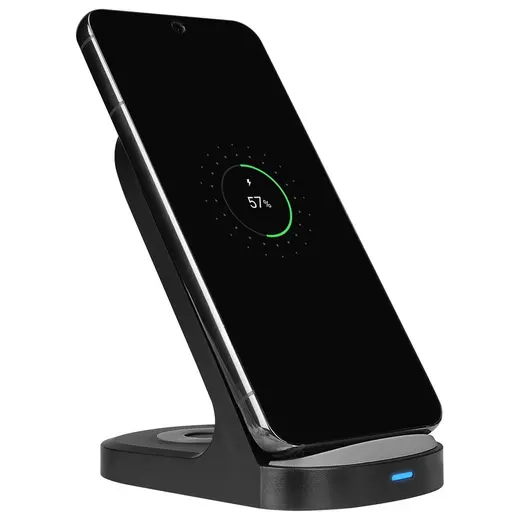 S-link SL-CW05 Mobil Telefon Uyumlu 15W LED Logo PRM Siyah Kablosuz Şarj Cihazı alternatif görünüm