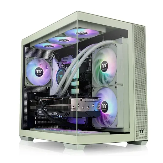 THERMALTAKE VIEW 80 MATCHA GREEN CA-1Z2-00MEWN-00 4-ARGB Fanlı Gaming Mid-Tower PC Kasası Yeşil görseli 6