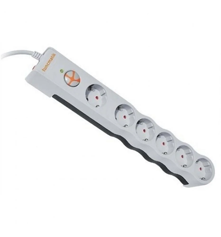 Tunçmatik TSK5015 Powersurge Beyaz Beşli 2 Usb Girişli 1,5 metre Akım Korumalı Priz