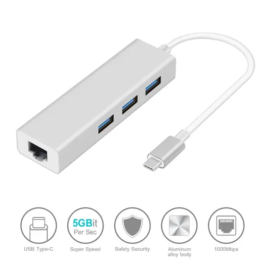 CODEGEN (CDG-CNV85) 3 PORT USB3.0+RJ45 USB3.1 TYPE-C HUB BEYAZ