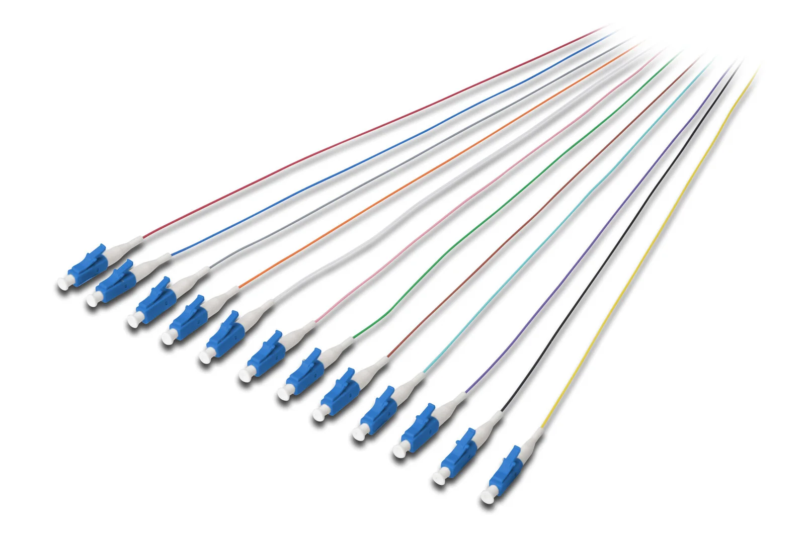 DIGITUS DK-29332-02 LC Fiber Pigtail , Loose Buffer, 09/125 µ, DIN IEC 304 renk kodlu, Singlemode, OS2, uzunluk 2 metre