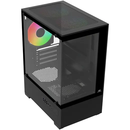 POWERBOOST 500W PB-M5001B 3-Rainbow Fanlı Micro-Tower PC Kasası görseli 2