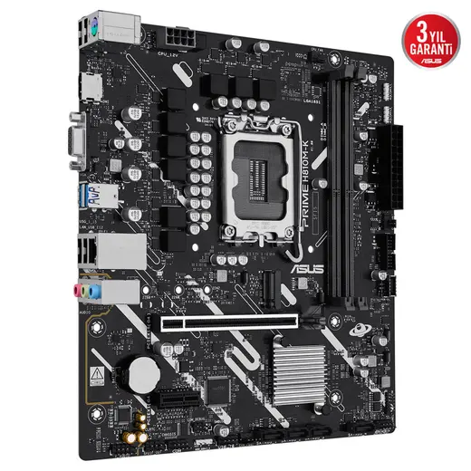 Asus PRIME H810M-K Intel 1851p DDR5 6400 HDMI VGA M2 USB3.2 mATX alternatif görünüm