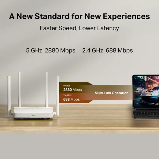 MERCUSYS MR25WBE Wıfı7 BE3600 Dual Band Router görseli 7